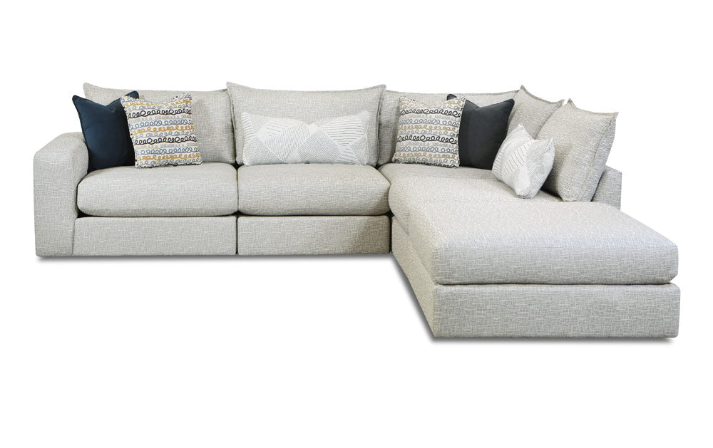 Southern Home Furnishings - Harmer Sectional in Platinum - 7004-11L 19KP 15 03 Harmer