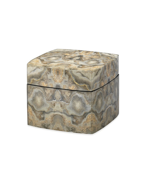 Jamie Young Company - Ink Blot Curved Box in Grey & Cream Lacquer - 7INK-CUBXGR - GreatFurnitureDeal
