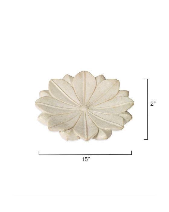 Jamie Young Company - Large Lotus Plate in White Marble - 7LOTU-LGWH - GreatFurnitureDeal