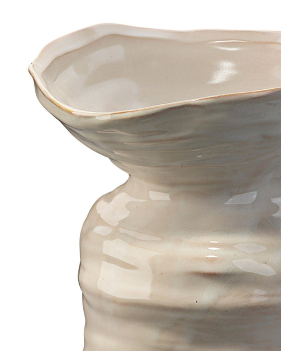 Jamie Young Company - Medium Marine Vase in Pearl Cream Ceramic - 7MARI-MDCR - GreatFurnitureDeal