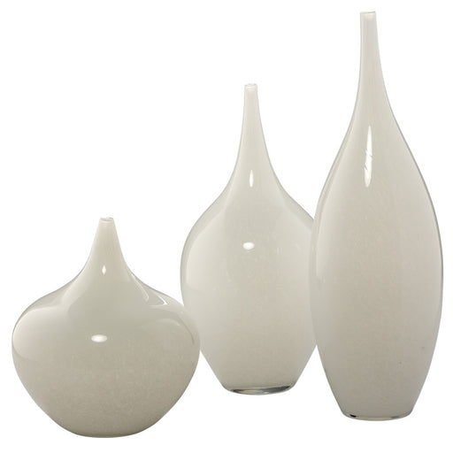 Jamie Young Company - Nymph Vases in White Glass (set of 3) - 7NYMP-VAWH - GreatFurnitureDeal