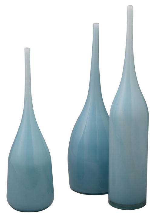 Jamie Young Company - Pixie Decorative Vases in Periwinkle Blue Glass (set of 3) - 7PIXI-VAPW - GreatFurnitureDeal