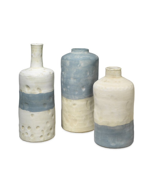 Jamie Young Company - Sedona Vessels in Blue and White Ceramic (Set of 3) - 7SEDO-VEBL - GreatFurnitureDeal