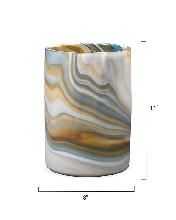 Jamie Young Company - Medium Terrene Vase in Grey Swirl Glass - 7TERR-MDGR - GreatFurnitureDeal