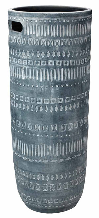 Jamie Young Company - Large Zion Ceramic Vase in Grey and White - 7ZION-LGGR - GreatFurnitureDeal