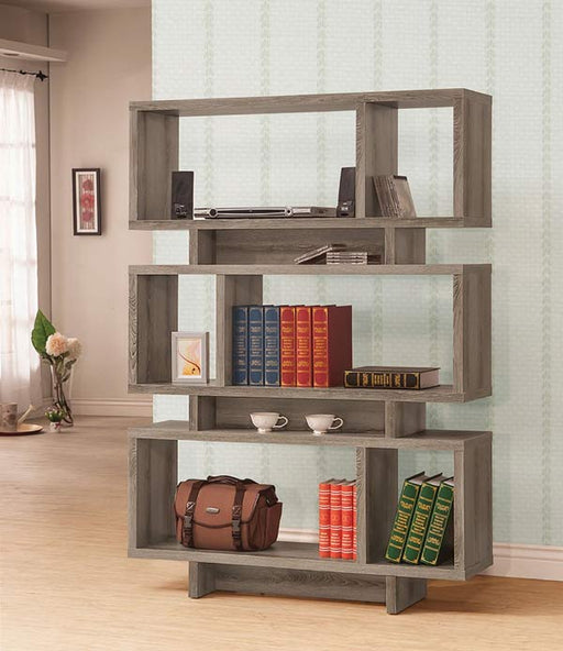 Coaster Furniture - 800554 Weathered Grey Wooden Bookshelf - 800554 - GreatFurnitureDeal