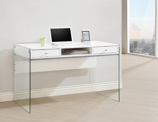 Coaster Furniture - 800829 Glossy White Computer Desk - 800829 - GreatFurnitureDeal