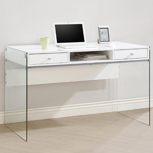 Coaster Furniture - 800829 Glossy White Computer Desk - 800829 - GreatFurnitureDeal