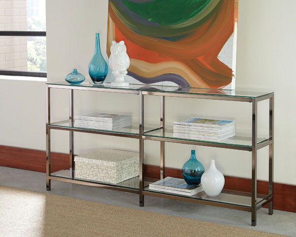 Coaster Furniture - 801018 Nickel & Glass Bookcase - 801018