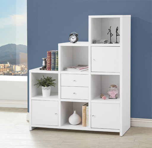 Coaster Furniture - Asymmetrical Bookshelf In Cappuccino - 801169 - GreatFurnitureDeal