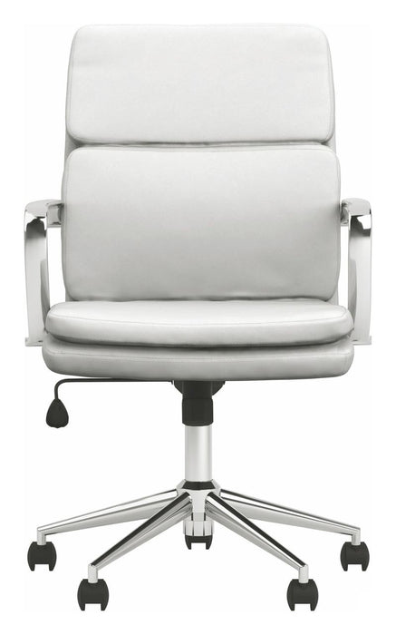 Coaster Furniture - White Short Back Office Chair - 801767 - Front View