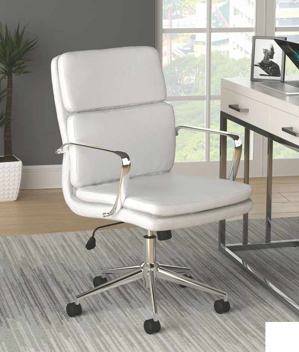 Coaster Furniture - White Short Back Office Chair - 801767 - Room View