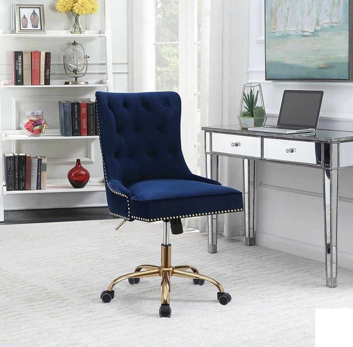 Coaster Furniture - Blue Velvet Office Chair - 801984 - GreatFurnitureDeal