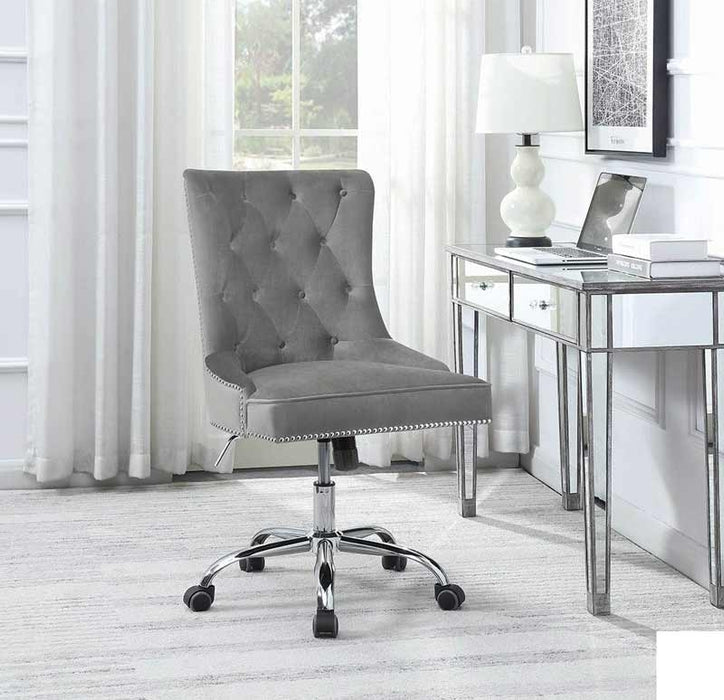 Coaster Furniture - Gray Velvet Office Chair - 801994 - GreatFurnitureDeal