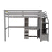 GFD Home - Twin Size Loft Bed with a Stand-alone Bed, Storage Staircase, Desk, Shelves and Drawers, Gray - GreatFurnitureDeal