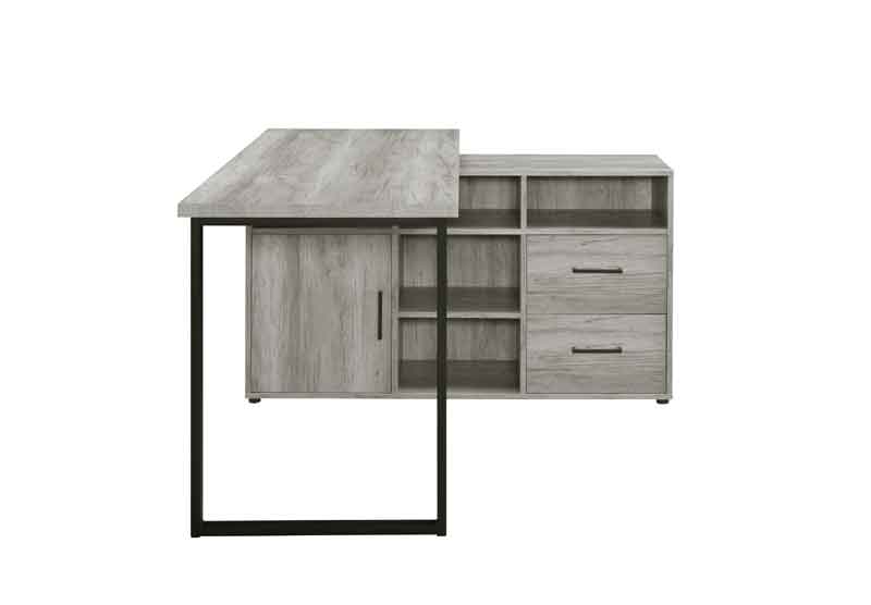 Coaster Furniture - Hertford L-Shape Office Desk With Storage in Grey Driftwood - 804462