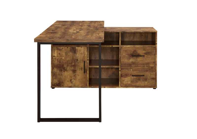 Coaster Furniture - Hertford L-Shape Office Desk With Storage in Antique Nutmeg - 804464 - GreatFurnitureDeal