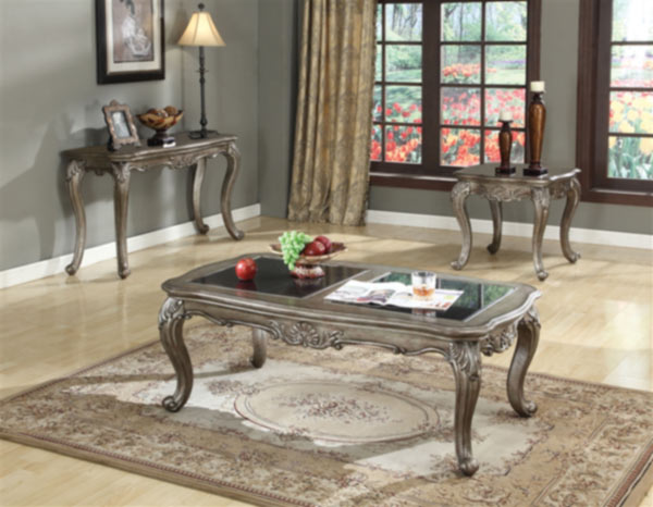 Acme Furniture - Chantelle 3 Piece Occasional Table Set in Antique Silver - 80540-3SET