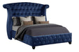 GFD Home - Sophia Full 5 Pc Vanity Upholstery Bedroom Set Made With Wood in Blue - GreatFurnitureDeal