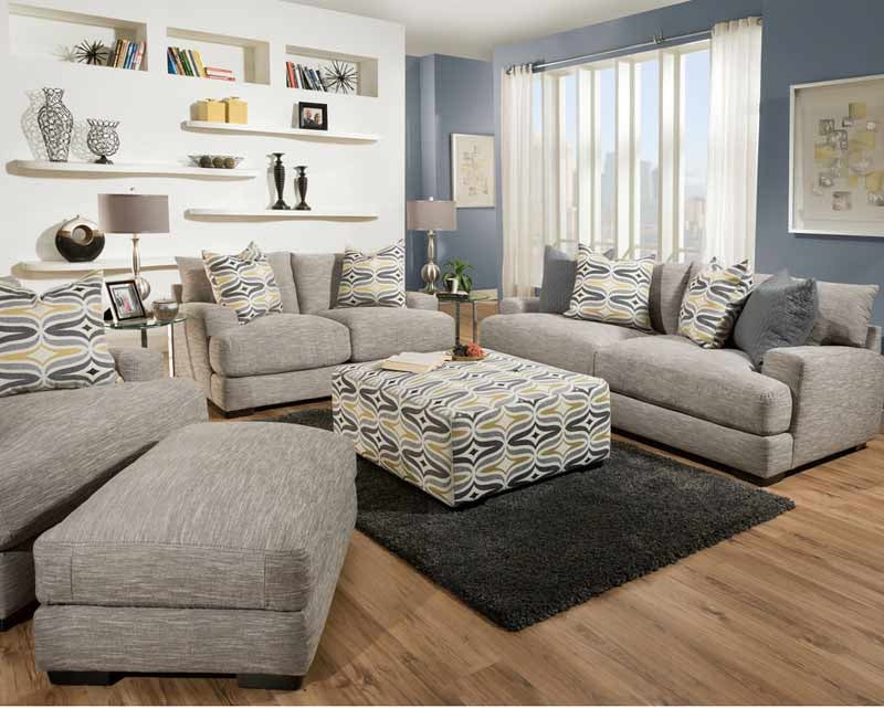 Franklin Furniture - Barton Stationary 2 Piece Sofa Set in Fog - 808-SL - GreatFurnitureDeal