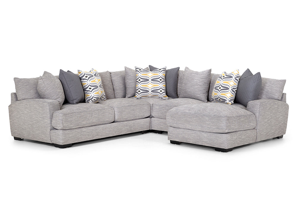 Franklin Furniture - Barton 4 Piece Stationary Sectional Sofa in Fog - 80859-804-803-860-FOG - GreatFurnitureDeal