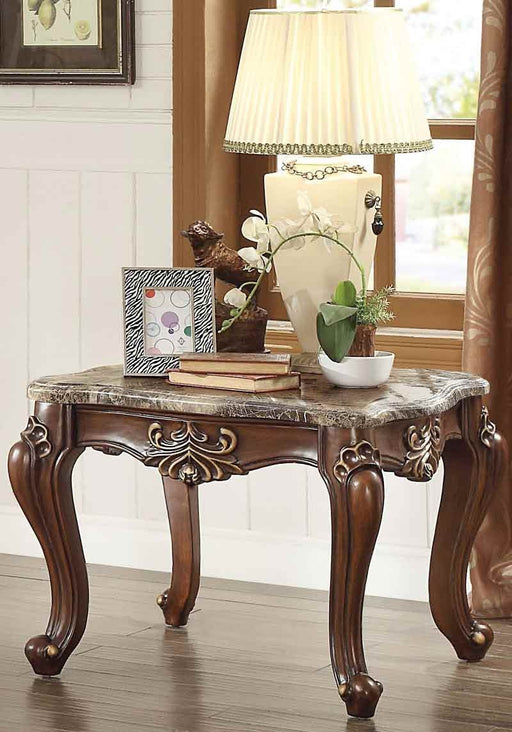 Acme Furniture - Shalisa Marble and Walnut End Table - 81052 - GreatFurnitureDeal