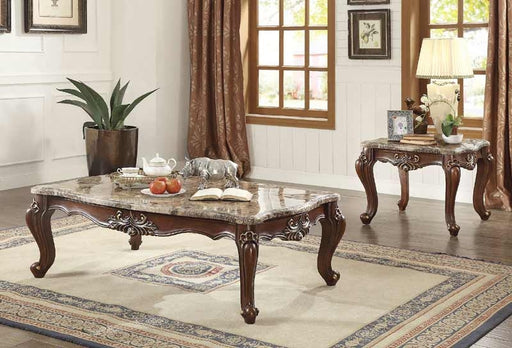 Acme Furniture - Shalisa Marble and Walnut 3 Piece Occasional Table Set - 81050-81052