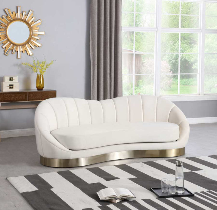 Meridian Furniture - Shelly 3 Piece Living Room Set in Cream -  623Cream-S-3SET - GreatFurnitureDeal