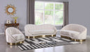 Meridian Furniture - Shelly Velvet Sofa in Cream -  623Cream-S - GreatFurnitureDeal