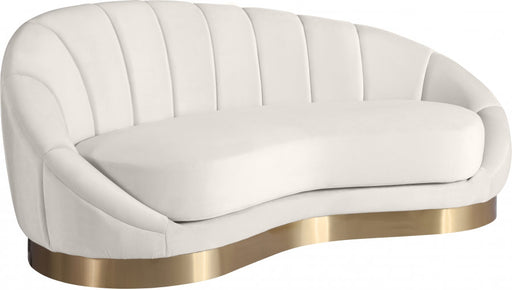 Meridian Furniture - Shelly Velvet Chaise in Cream -  623Cream-Chaise - GreatFurnitureDeal