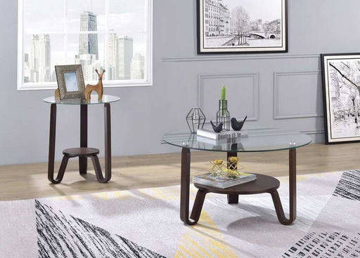 Acme Furniture - Darby Dark Walnut & Clear Glass Coffee Table - 81105 - GreatFurnitureDeal