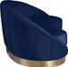 Meridian Furniture - Shelly Velvet Chaise in Navy -  623Navy-Chaise - GreatFurnitureDeal