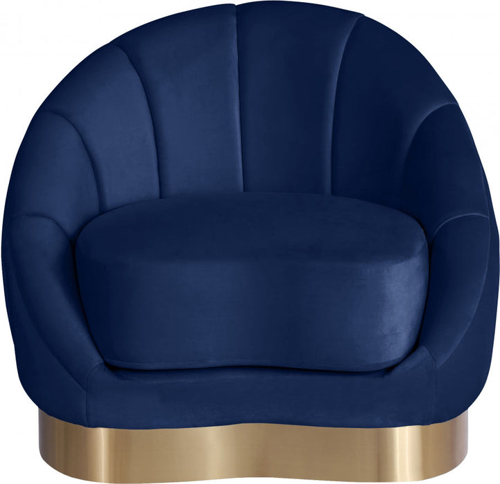 Meridian Furniture - Shelly Velvet Chair in Navy -  623Navy-C