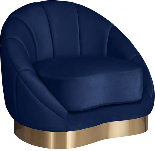 Meridian Furniture - Shelly Velvet Chair in Navy -  623Navy-C - GreatFurnitureDeal