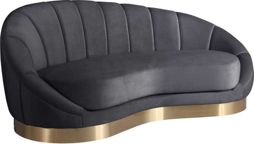Meridian Furniture - Shelly Velvet Chaise in Grey -  623Grey-Chaise - GreatFurnitureDeal