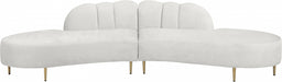 Meridian Furniture - Divine Velvet 2 Piece Sectional in Cream - 618Cream-Sectional - GreatFurnitureDeal