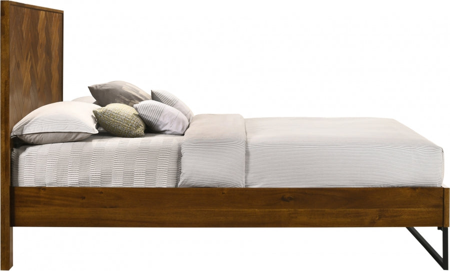 Meridian Furniture - Reed Wood Queen Bed in Antique Coffee - Reed-Q
