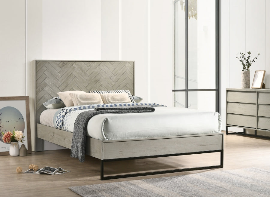 Meridian Furniture - Weston Wood King Bed in Grey Stone - Weston-K