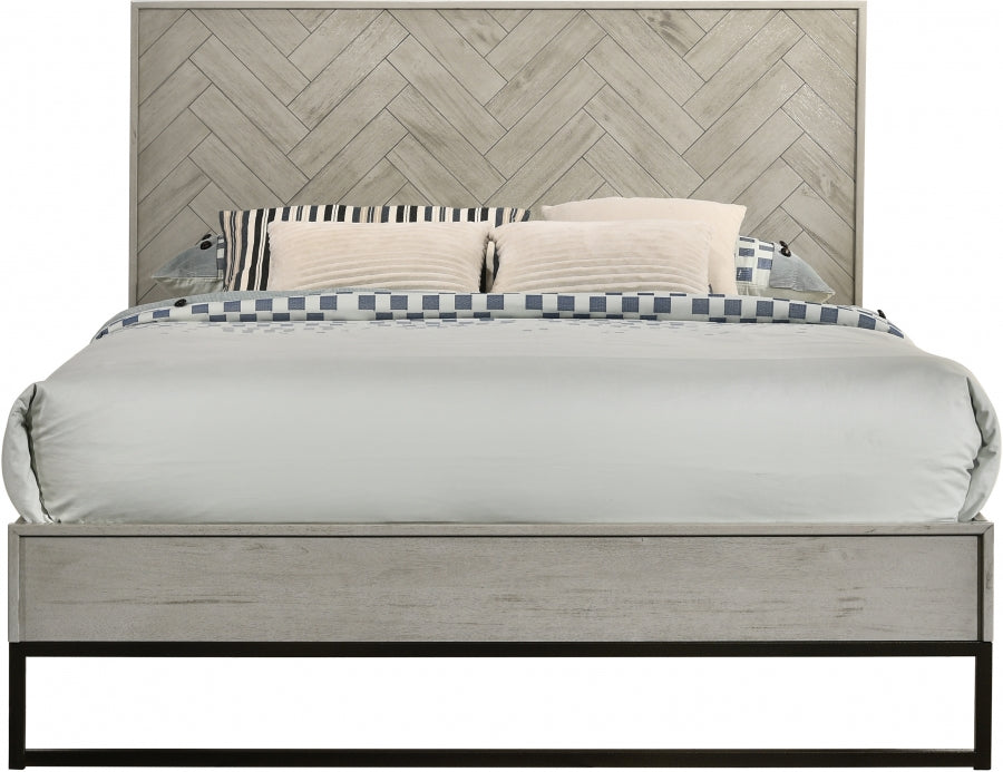 Meridian Furniture - Weston Wood Queen Bed in Grey Stone - Weston-Q