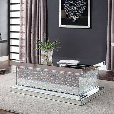 Acme Furniture - Nysa Mirrored & Faux Crystals Coffee Table - 81410