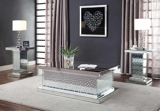 Acme Furniture - Nysa Mirrored & Faux Crystals 3 Piece Occasional Table Set - 81410-3SET