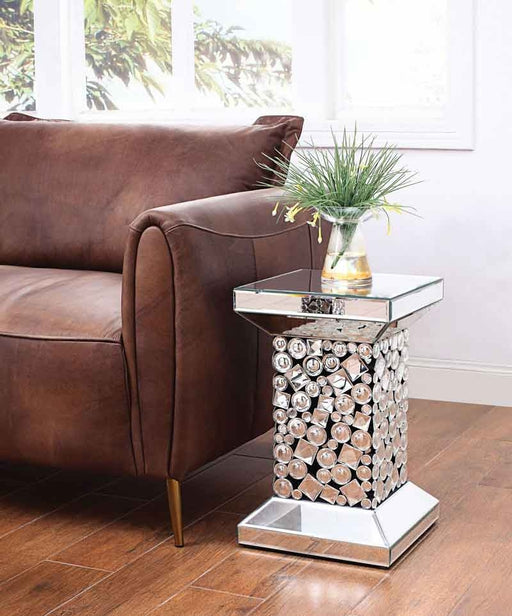 Acme Furniture - Kachina Mirrored & Faux Gem End Table - 81427 - GreatFurnitureDeal