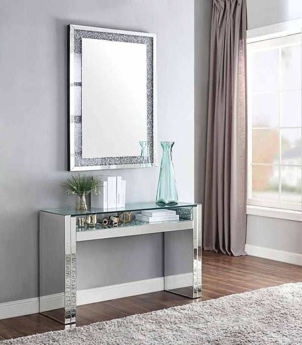 Acme Furniture - Nysa Mirrored & Faux Crystals Sofa Table - 81473