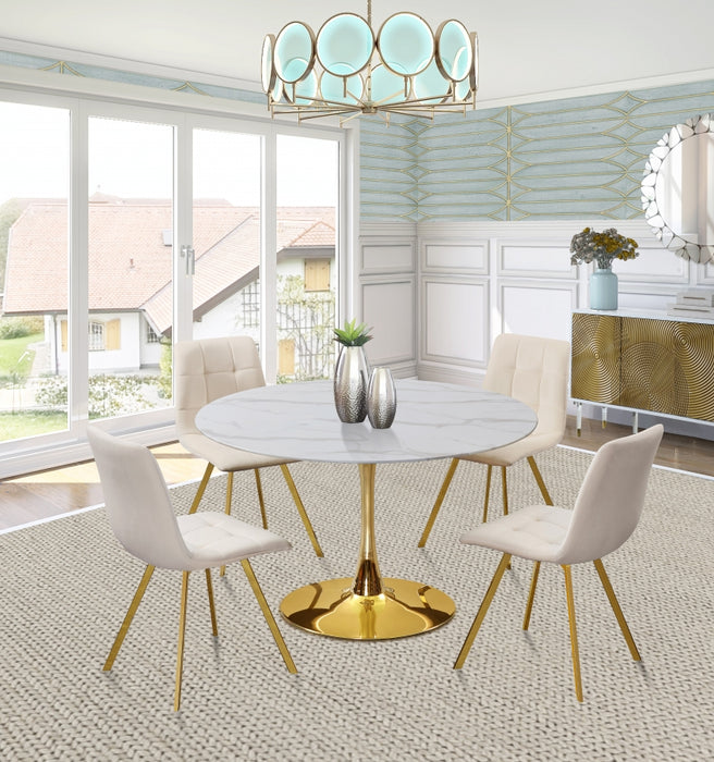 Meridian Furniture - Annie Velvet Dining Chair Set of 2 in Cream - 979Cream-C