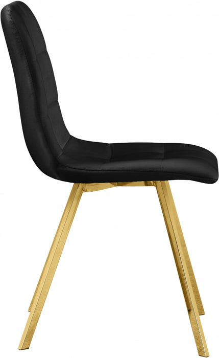 Meridian Furniture - Annie Velvet Dining Chair Set of 2 in Black - 979Black-C - GreatFurnitureDeal