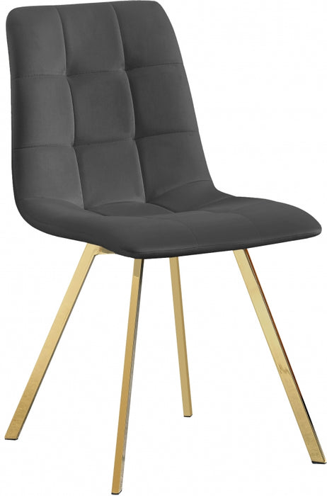 Meridian Furniture - Annie Velvet Dining Chair Set of 2 in Grey - 979Grey-C