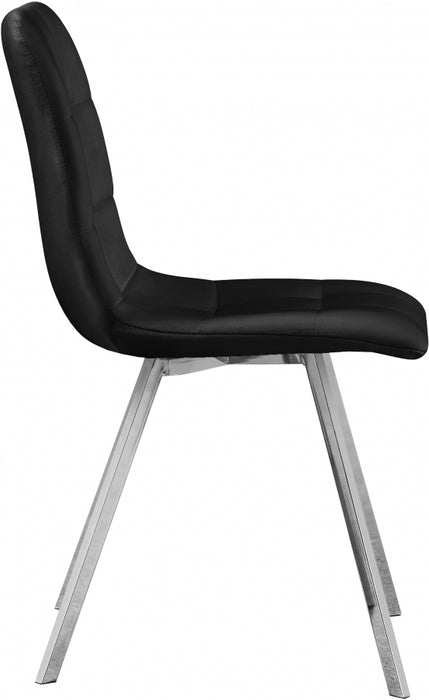 Meridian Furniture - Annie Velvet Dining Chair Set of 2 in Black - 980Black-C
