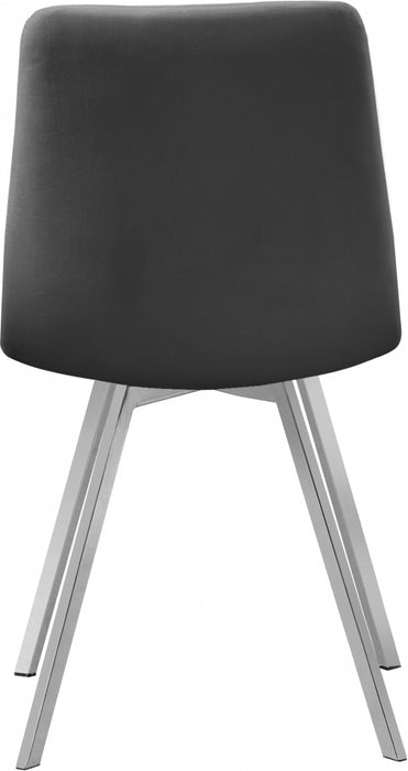 Meridian Furniture - Annie Velvet Dining Chair Set of 2 in Grey - 980Grey-C