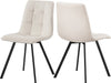 Meridian Furniture - Annie Velvet Dining Chair Set of 2 in Cream - 981Cream-C - GreatFurnitureDeal