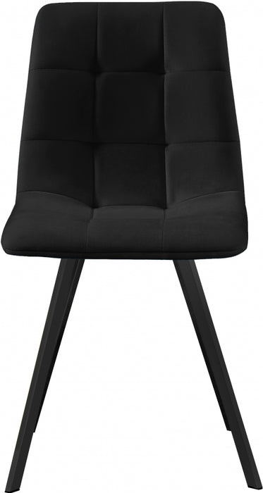 Meridian Furniture - Annie Velvet Dining Chair Set of 2 in Black - 981Black-C - GreatFurnitureDeal